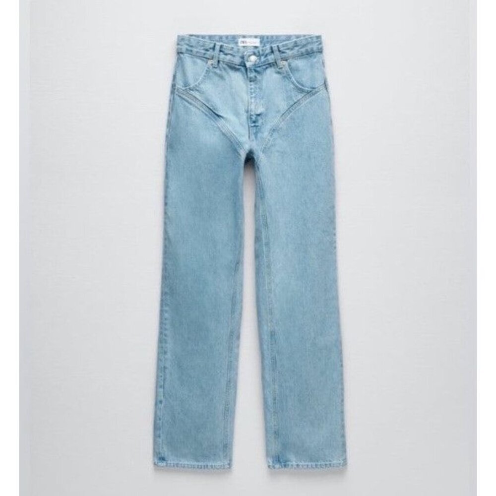 Zara Women's High Rise Jeans - Light Blue